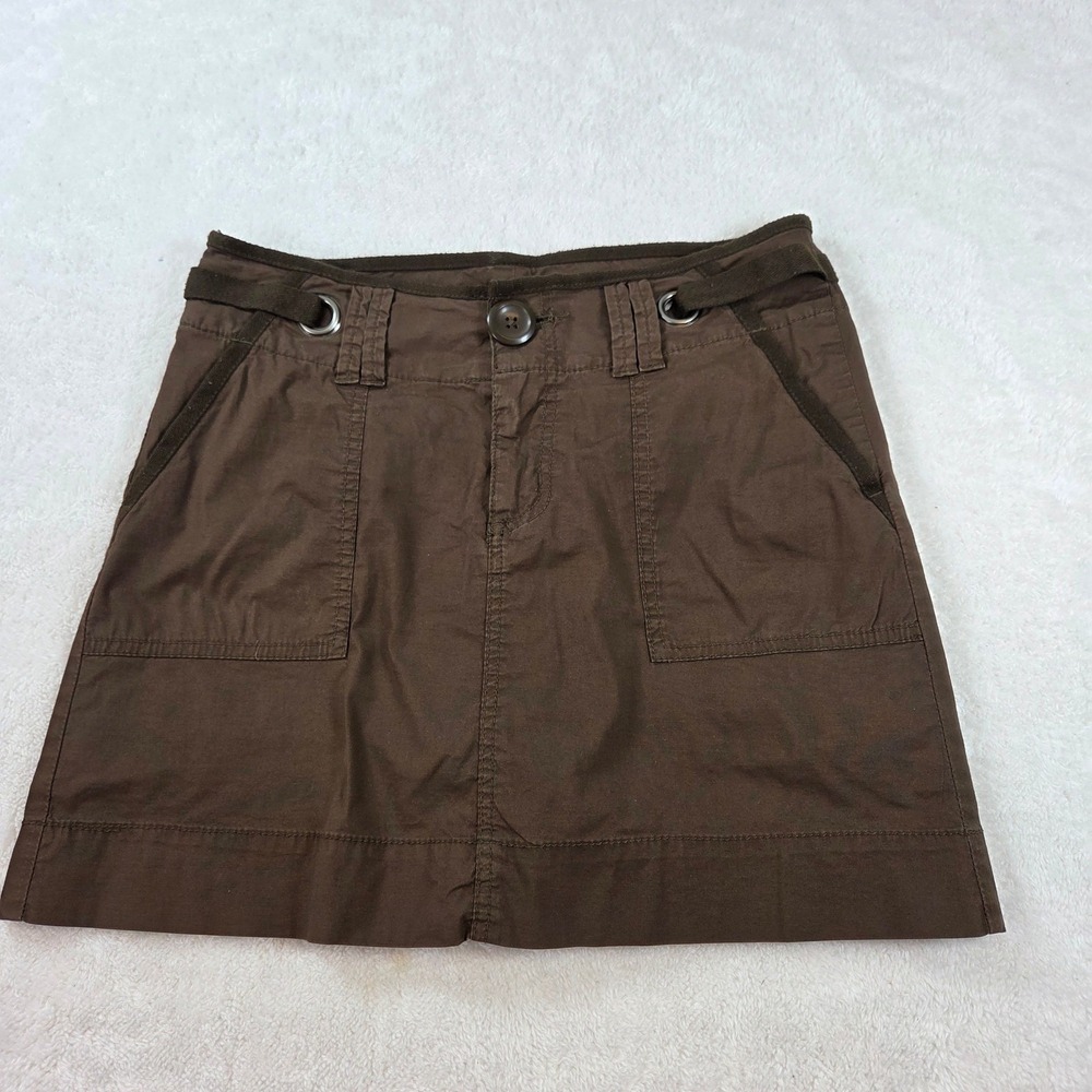 High Sierra Womens Brown Cotton Stretch Utility Mini Skirt Size 4 Four Pocket